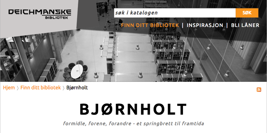 Bilde av deichmanske hjemmeside. Gå hit for mer informasjon om åpningstider