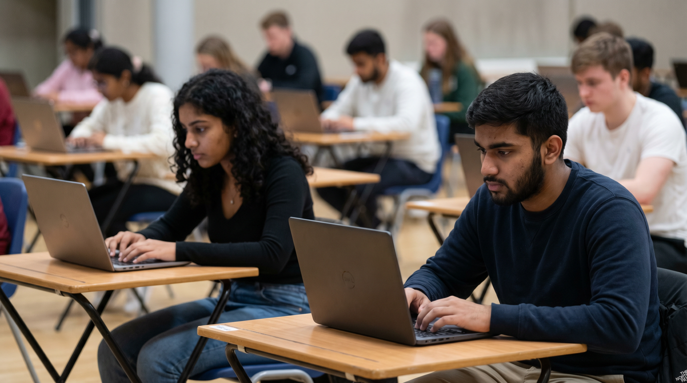 en person og en person som bruker bærbare datamaskiner i et klasserom